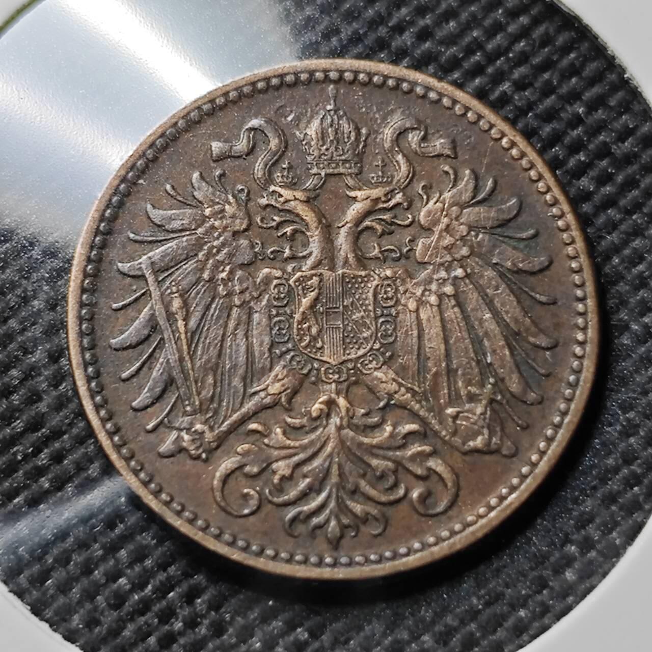 KK钱币收藏小铺  第385期  2月预留时间 周末发货  奥地利2赫勒铜币