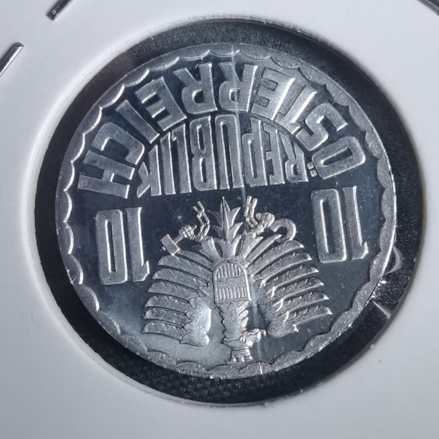 沼泽如烟--第953场 奥地利1964年10格罗申精制币