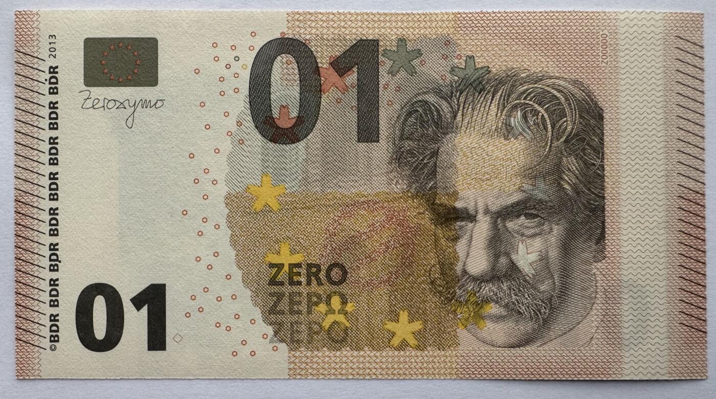 2026第1场（总第228期）：精品测试钞、外钞、塑料钞、连体钞综合场 阿尔贝特.史怀哲 01面额欧元测试钞UNC（胶印版、有指甲印）