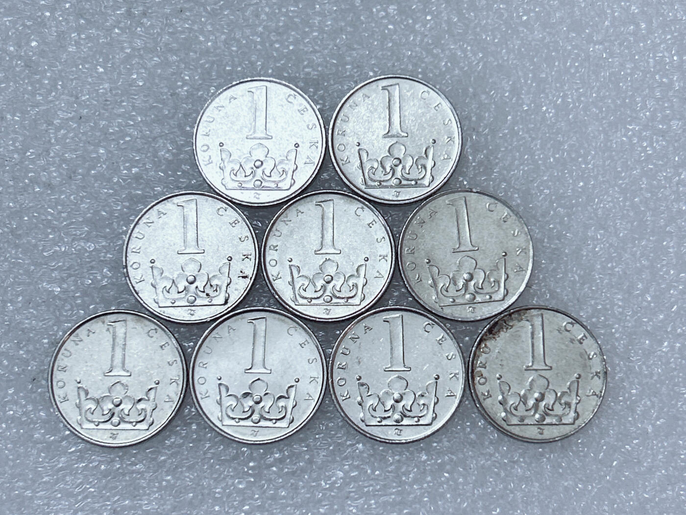 第一海外回流一元起拍收藏 散集专场  第286期 捷克1克朗硬币 9枚