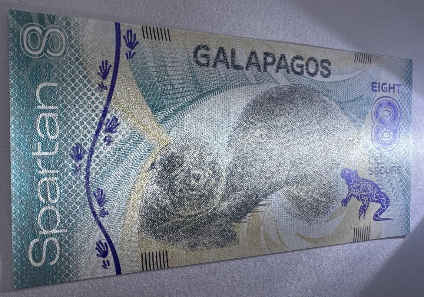 2026第1场（总第228期）：精品测试钞、外钞、塑料钞、连体钞综合场 加拿大CCL “加拉帕戈斯群岛”8面值Spartan斯巴达塑料材质测试钞UNC