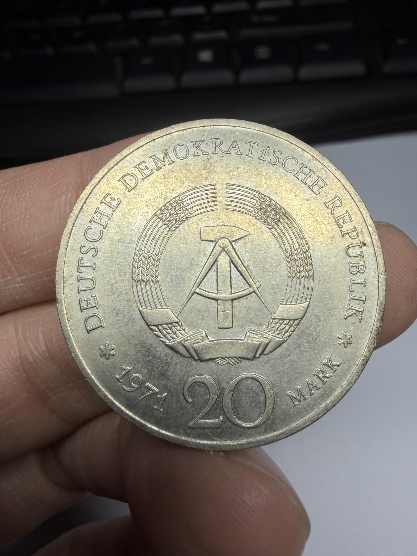 2026年集古藏今外币拍卖第一期-第2场—（总第299拍），可以寄存60天，满160元包邮。 1971年东德20马克