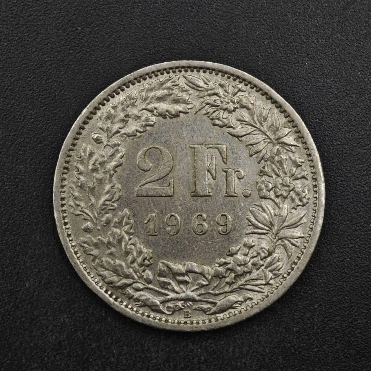 【淘币小摊】限时拍第八百四十拍  散币银币场  满百包邮可预留两周  周一统一发货  瑞士1969年2法郎