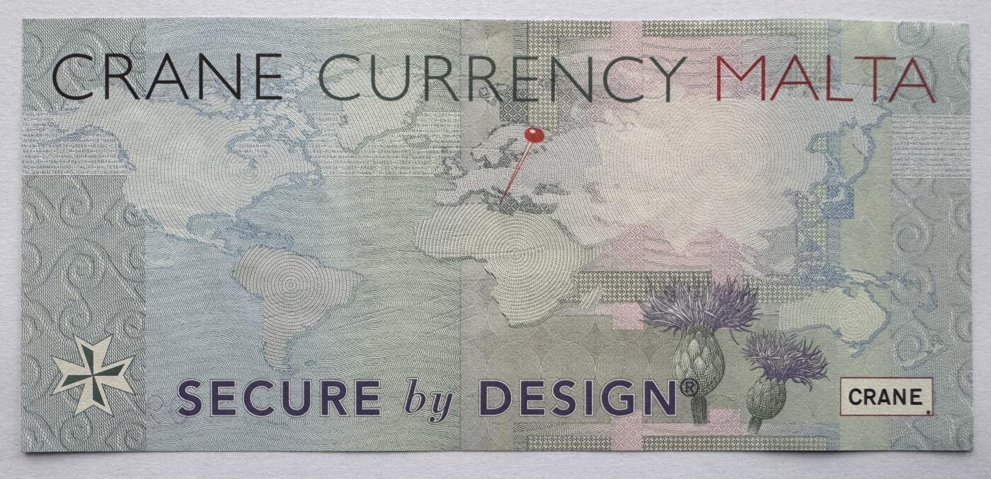 2026第1场（总第228期）：精品测试钞、外钞、塑料钞、连体钞综合场 美国Crane“马耳他哈尔法尔印钞厂”Motion Surfacet™ 微光学安全线～眼睛09系列测试钞UNC（纸胆微褶皱）