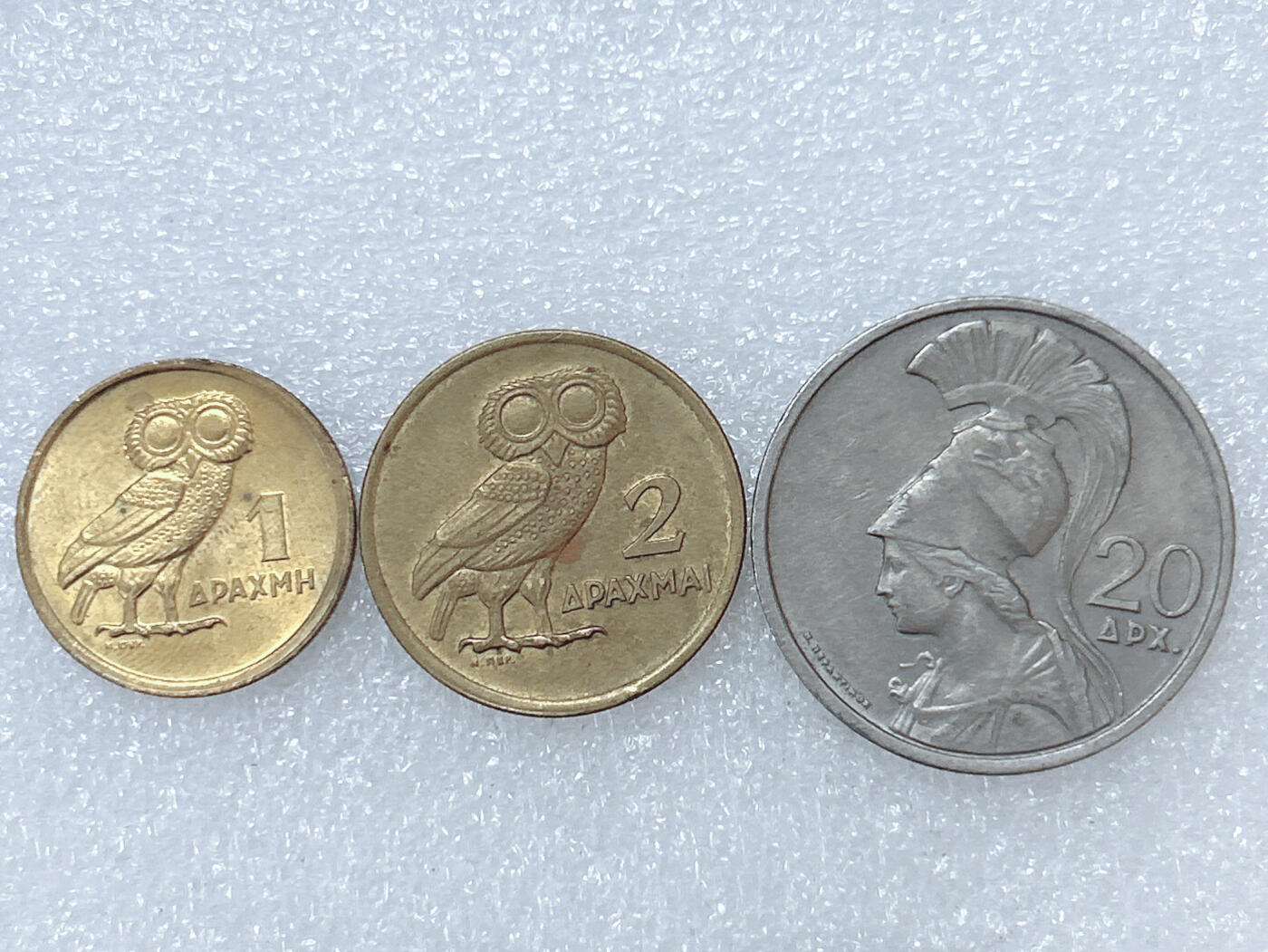 第一海外回流一元起拍收藏 散集专场  第286期 希腊1973年火凤凰版硬币 3枚