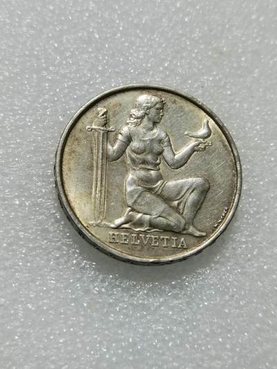 天下钱庄专场欢迎参拍 - 1936瑞士女神5法郎银币