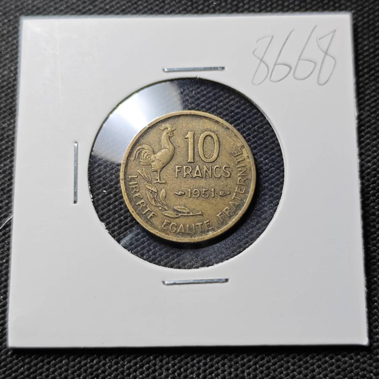 KK钱币收藏小铺  第386期  2月预留时间 周末发货  法国10法郎