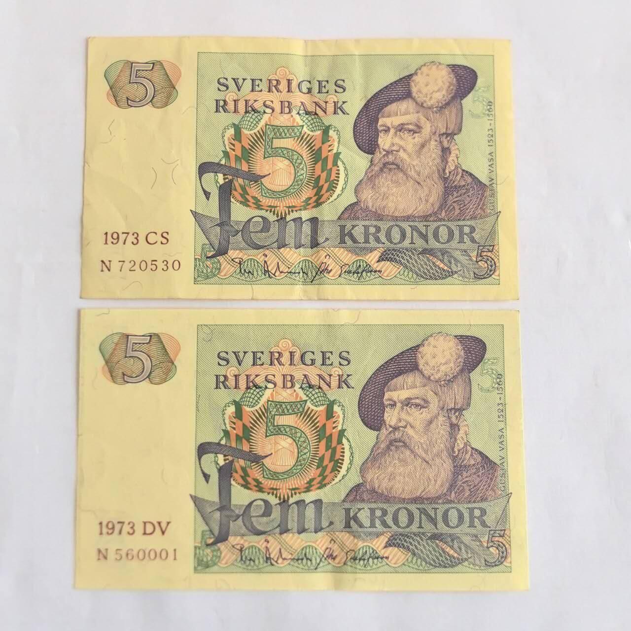 各国外币第107期 无佣金 瑞典6克朗 2张