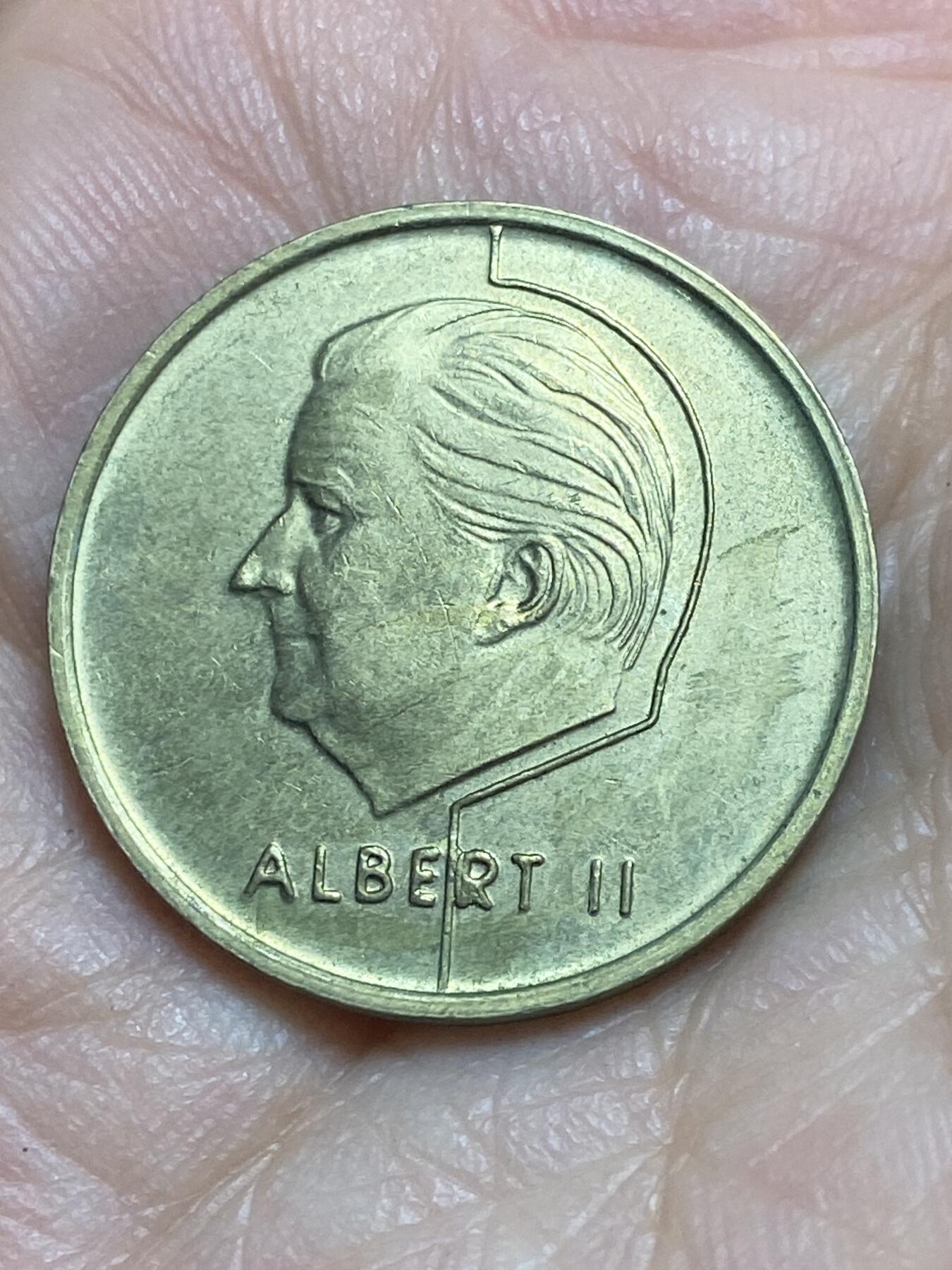 2026年第三场(总第一百七十二场）外国好品散币场(免佣金) 比利时🇧🇪1994年5法郎(阿尔贝二世时期，法语版)