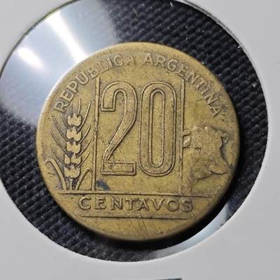 KK钱币收藏小铺  第386期  2月预留时间 周末发货 -  阿根廷20分铜币