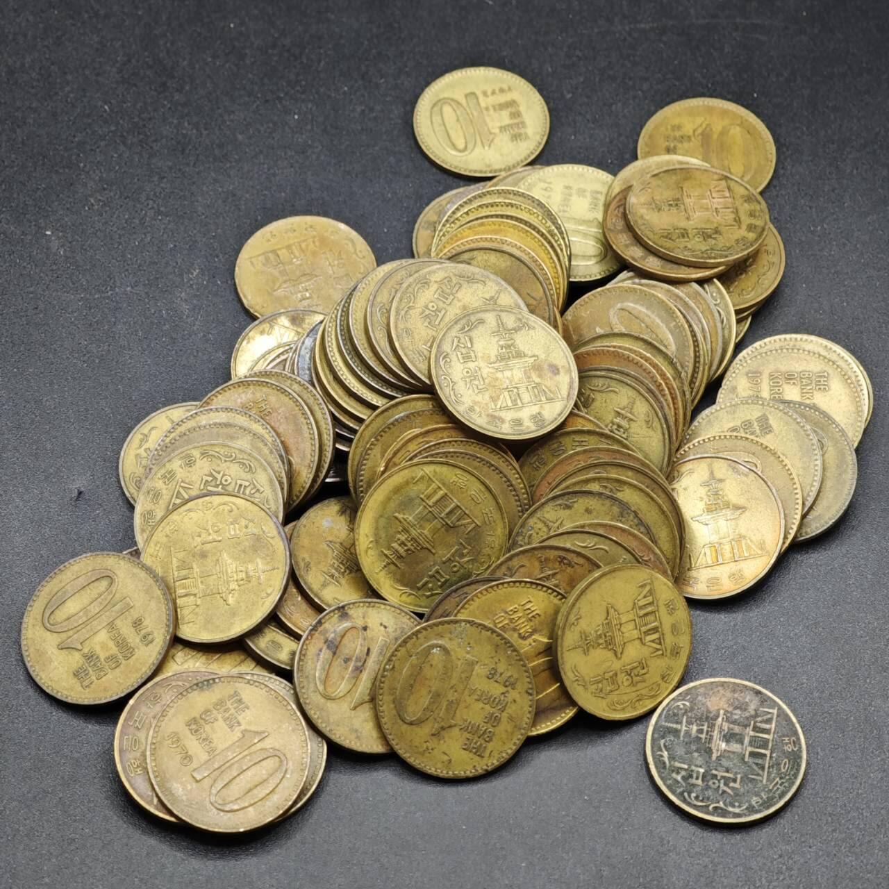 【淘币小摊】实时拍第八百四十一拍   散币批量币场   满百包邮可预留二周 每周一统一发货   韩国10元铜币100枚