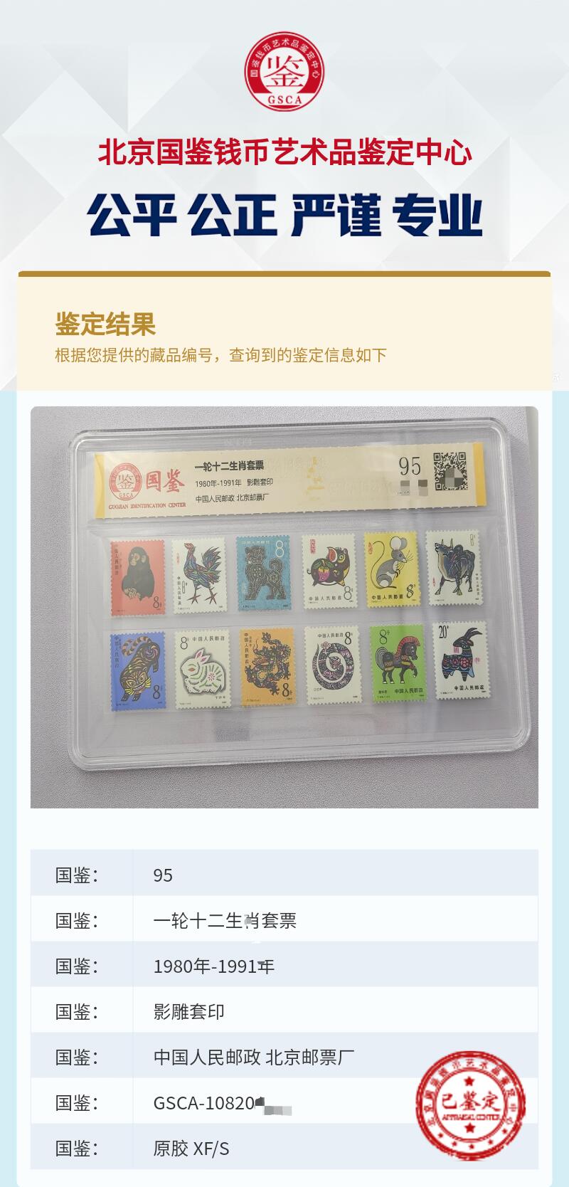 1980年全套首轮12生肖纪念邮票-国评95分-得来不易高分评定