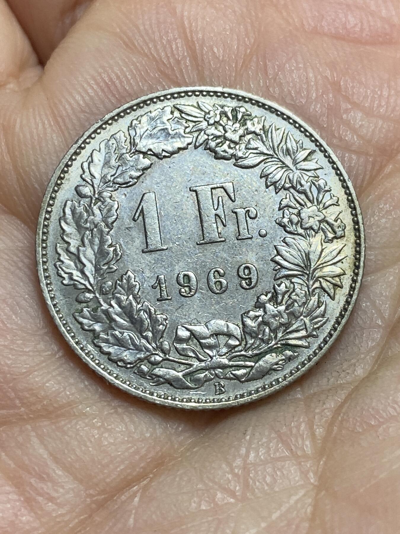 2026年第三场(总第一百七十二场）外国好品散币场(免佣金) 瑞士🇨🇭1969年1法郎(第三版，B标伯尔尼造)