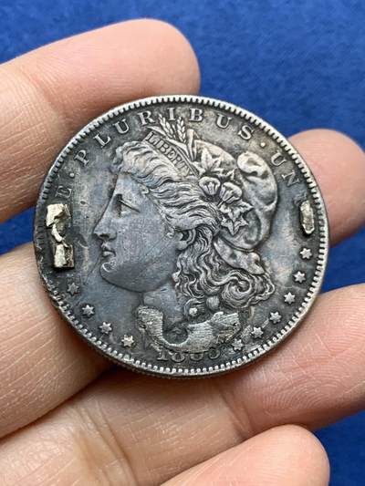 《竞宝斋》第454场 周日，周一 2场连拍 （全场包邮，欢迎送拍） - 美国摩根老黑包浆，可惜做过胸针 26.85克