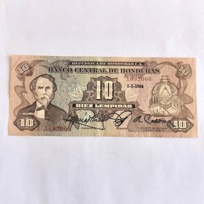 各国外币第107期 无佣金 - 洪都拉斯10伦皮拉1984年 少见
