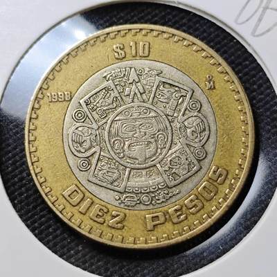 KK钱币收藏小铺  第386期  2月预留时间 周末发货 -  墨西哥10比索双色币