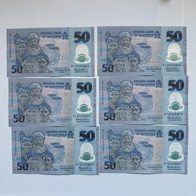 🌹外币初藏🌹🐯2026年第3场  每周二四六晚8️⃣点 接代拍 - 尼日利亚2013年50奈拉 全新塑料钞6张