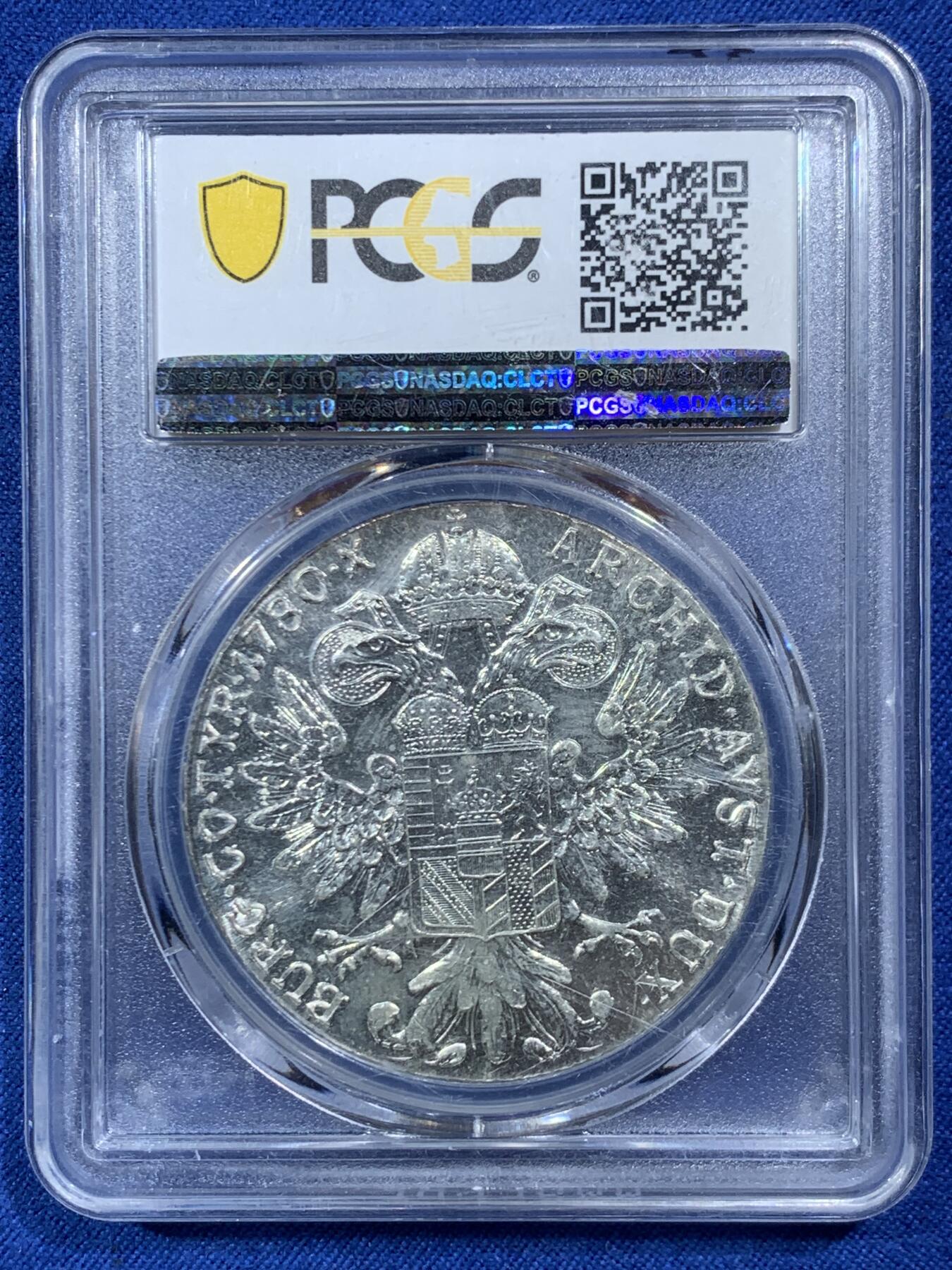 《竞宝斋》第454场 周日，周一 2场连拍 （全场包邮，欢迎送拍） PCGS MS64 奥匈帝国1780年大奶妈银币，细节清晰分明，不容错过