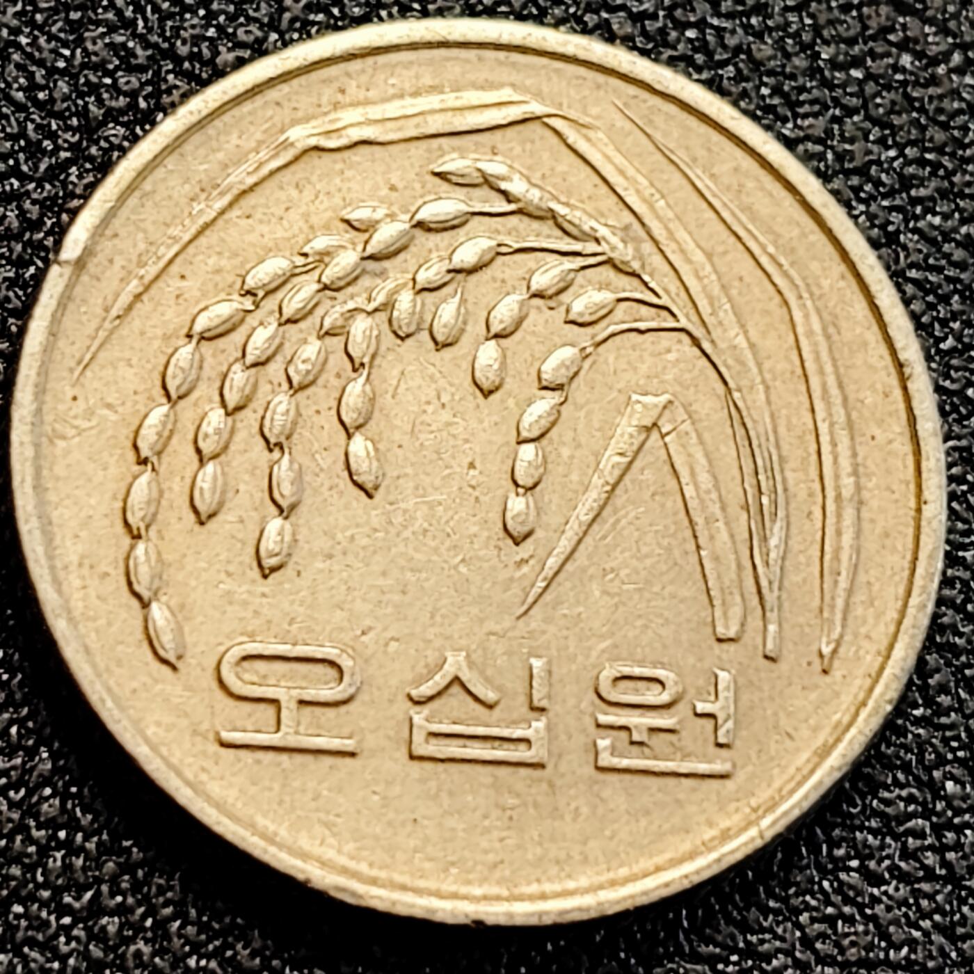 泉币菌-第163场-新年第六场 精品福利场 稻穗稻子稻米 1983年 韩国50圆铜镍锌硬币  21.6毫米 4.16克