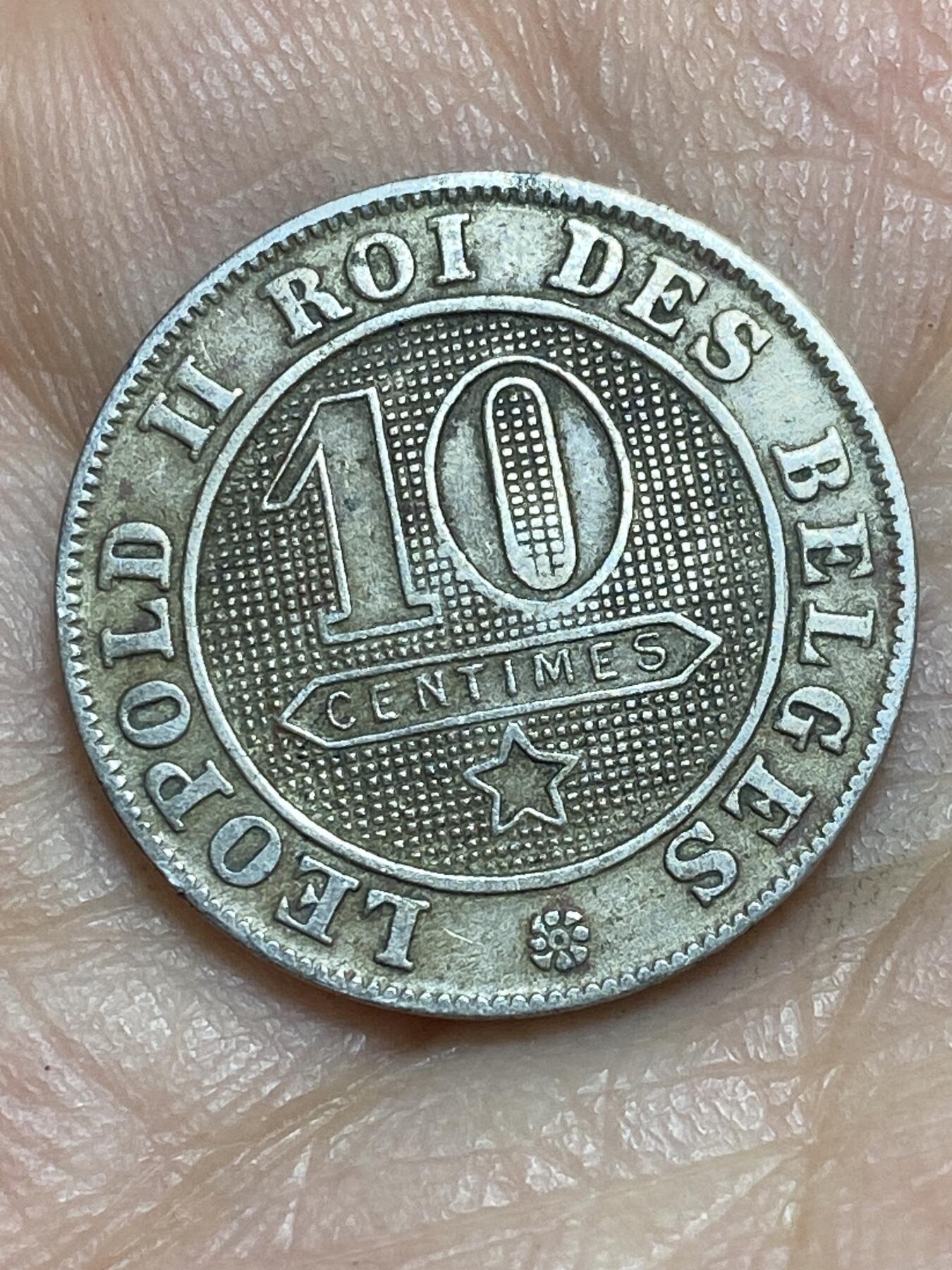 2026年第三场(总第一百七十二场）外国好品散币场(免佣金) 流通好品–比利时🇧🇪1894年10分(利奥波德二世时期，法语版，首发年)