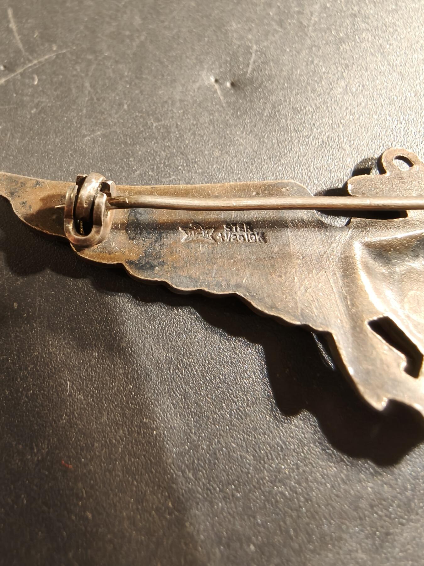 老王徽章第174期 美国二战海军航空兵飞行员技能章    925银包10k金    2.75英寸    二战时期横针版