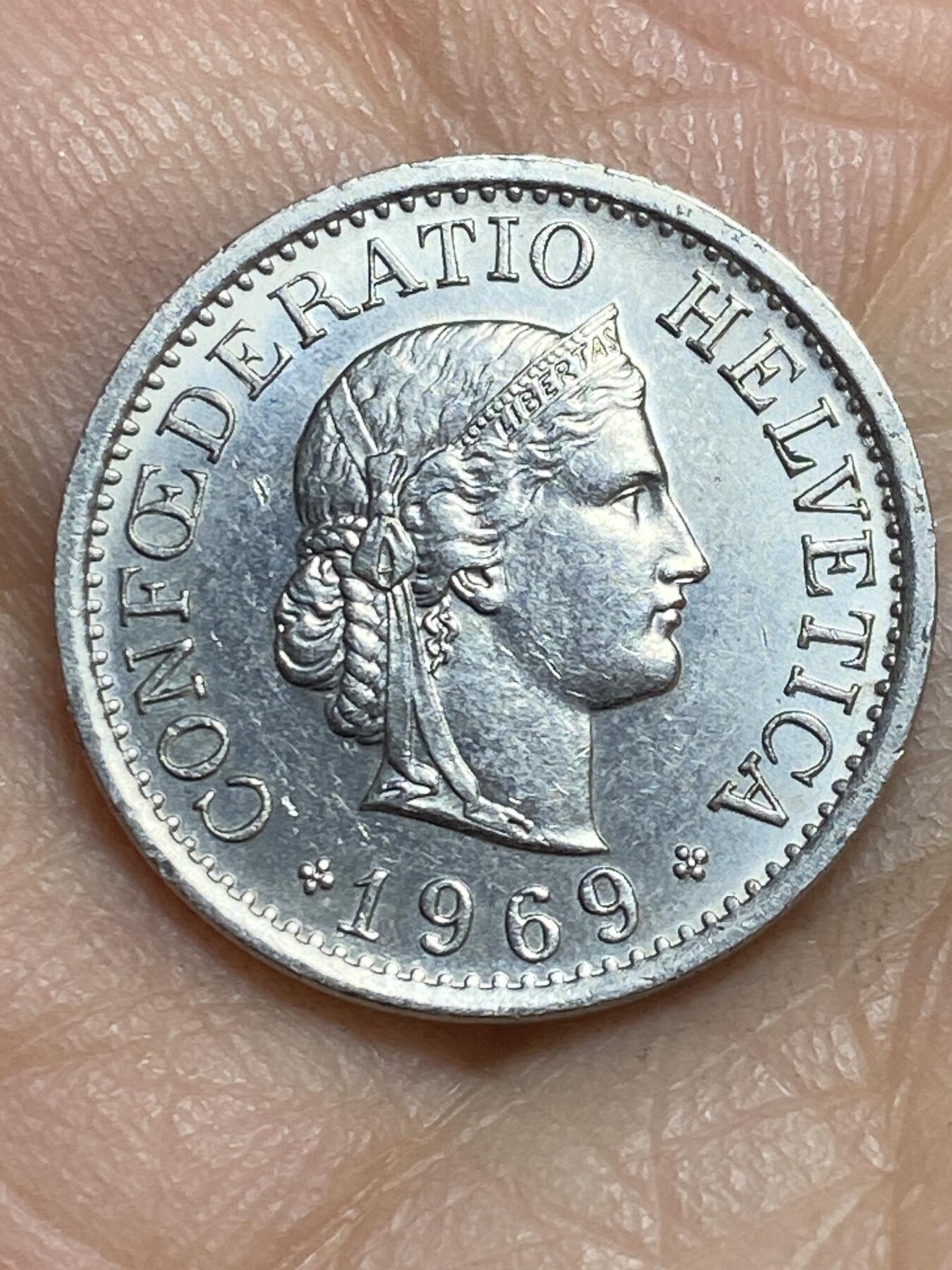 2026年第三场(总第一百七十二场）外国好品散币场(免佣金) 瑞士🇨🇭1969年10拉彭(第二版，B标伯尔尼造)