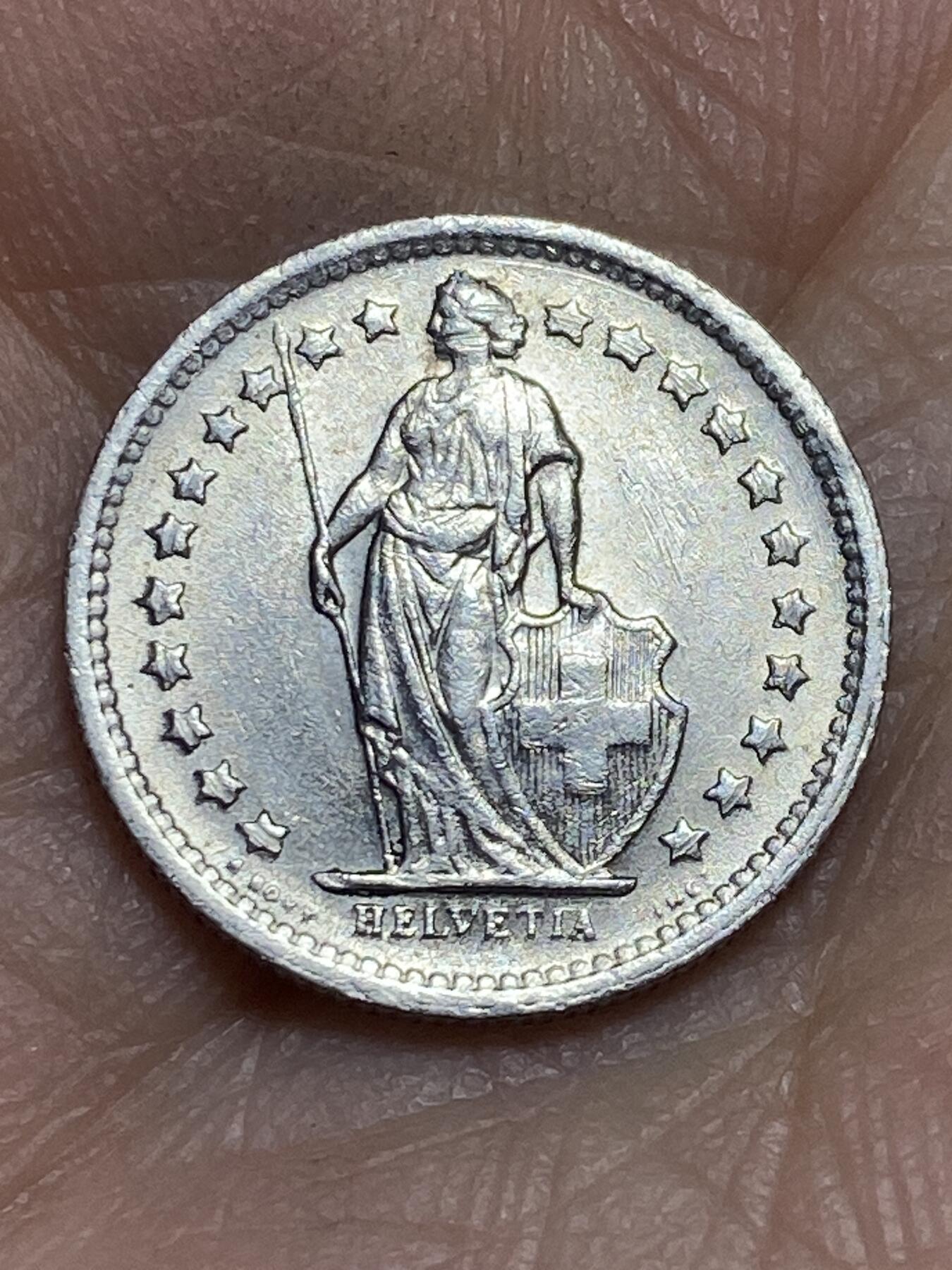 2026年第三场(总第一百七十二场）外国好品散币场(免佣金) 瑞士🇨🇭1968年1/2法郎(第三版首发年，B标伯尔尼造)