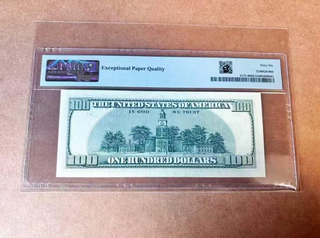 【礼羽收藏】🌏世界钱币拍卖第118期 美国 1996年100美元 大头首发年 PMG66EPQ