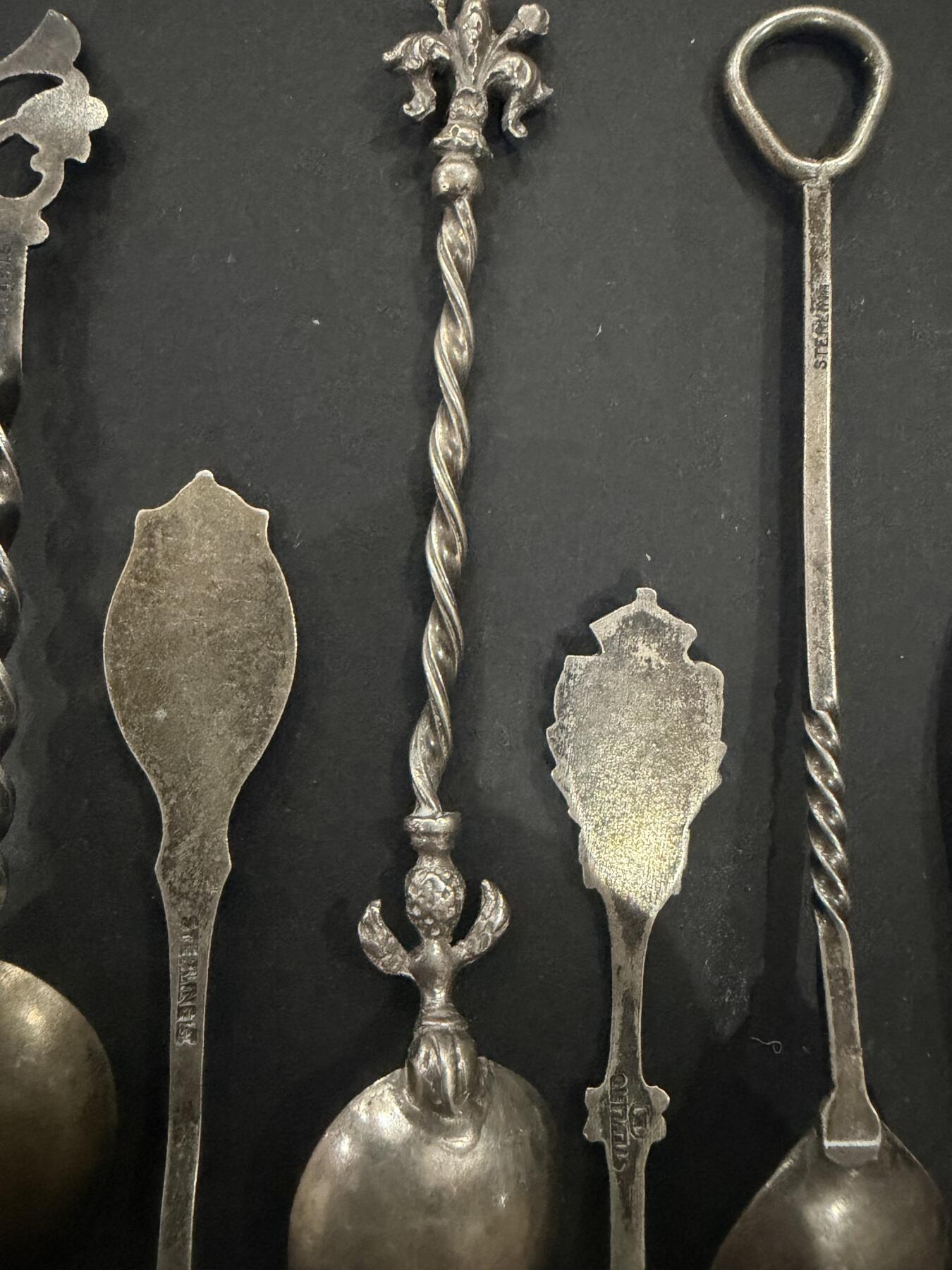 海外回流精品（欧美专场） 欧洲回流纯银咖啡勺9把，58.6g。