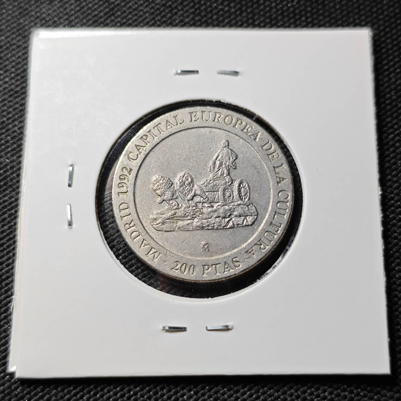 KK钱币收藏小铺  第386期  2月预留时间 周末发货  西班牙200比塞塔纪念币