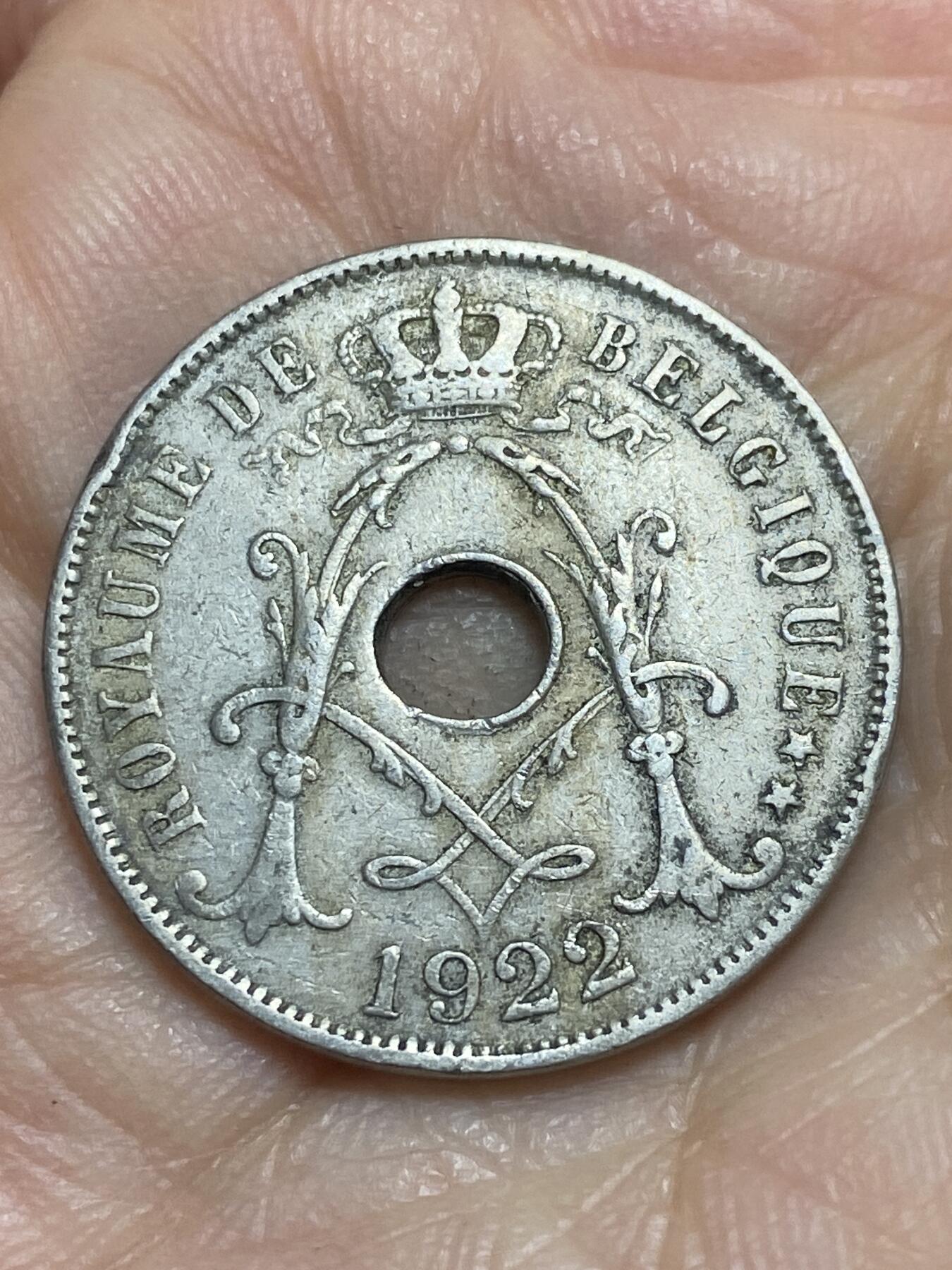 2026年第三场(总第一百七十二场）外国好品散币场(免佣金) 比利时🇧🇪1922年25分(阿尔贝一世时期，法语版)