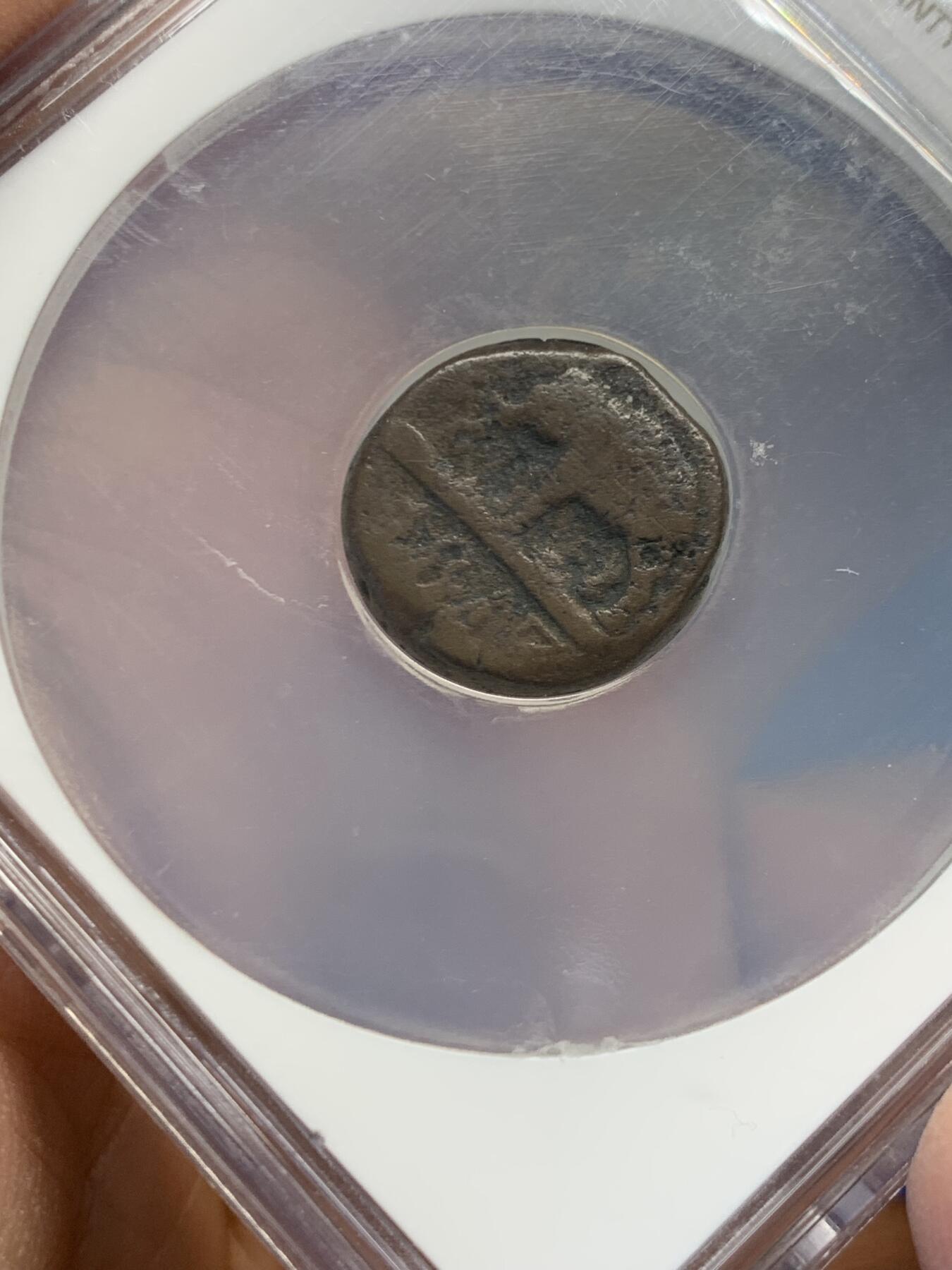 《竞宝斋》第454场 周日，周一 2场连拍 （全场包邮，欢迎送拍） 亚军分 NGC VG8BN 英属锡兰1/48Rixdollar铜币，1815年乔治三世时期打制，正面：大象，年份。背面：铭文