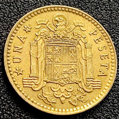 泉币菌-第163场-新年第六场 精品福利场 - 西班牙1比萨塔 胡安-卡洛斯头像21mm欧洲币