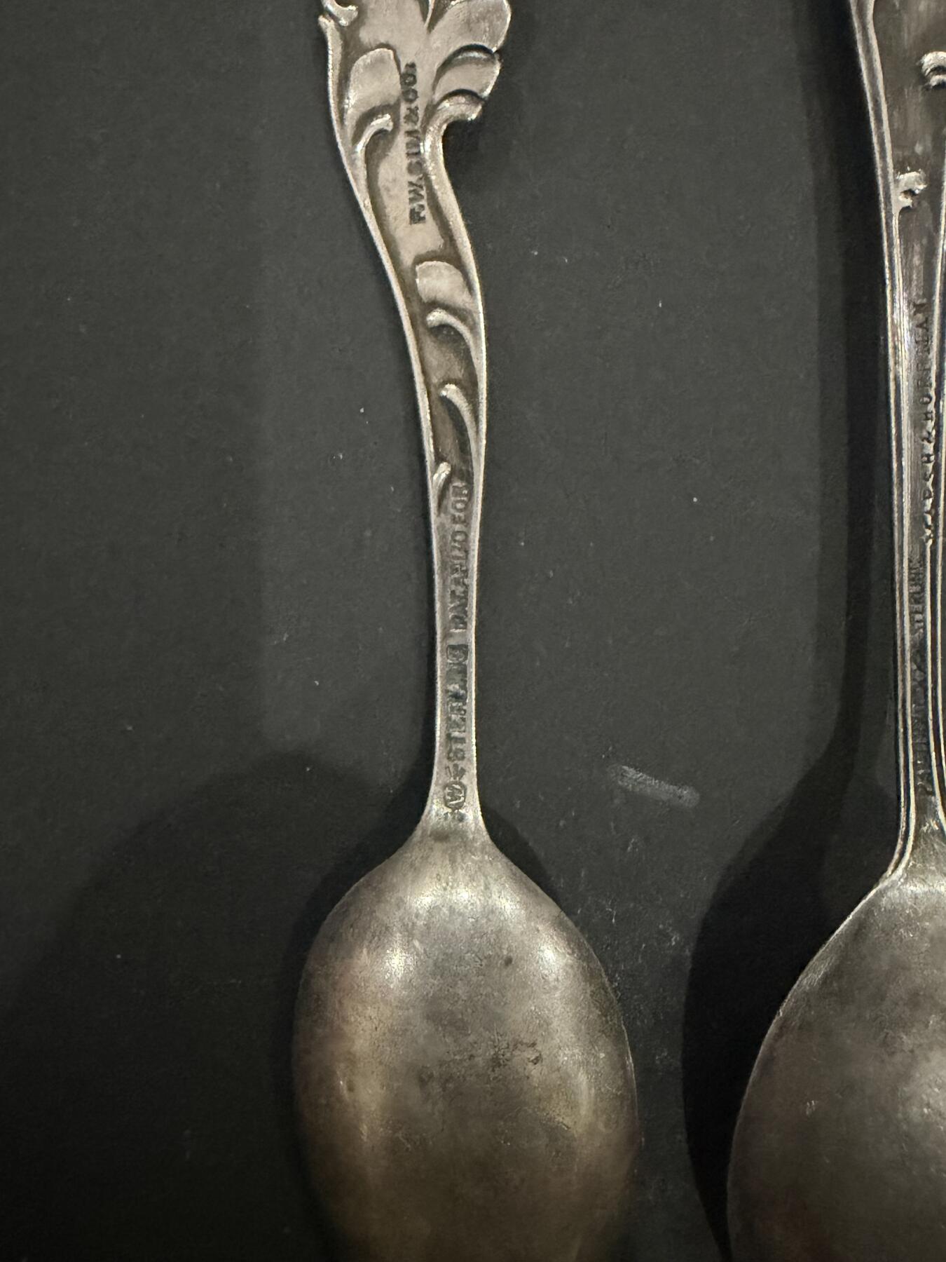 海外回流精品（欧美专场） 欧走回流纯银勺子叉子4把，58.6g。