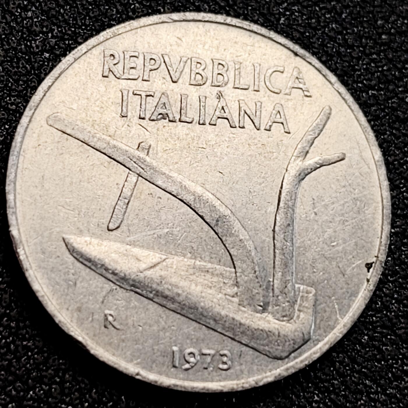 泉币菌-第163场-新年第六场 精品福利场 麦子 意大利10里拉硬币 1973年 直径23MM 