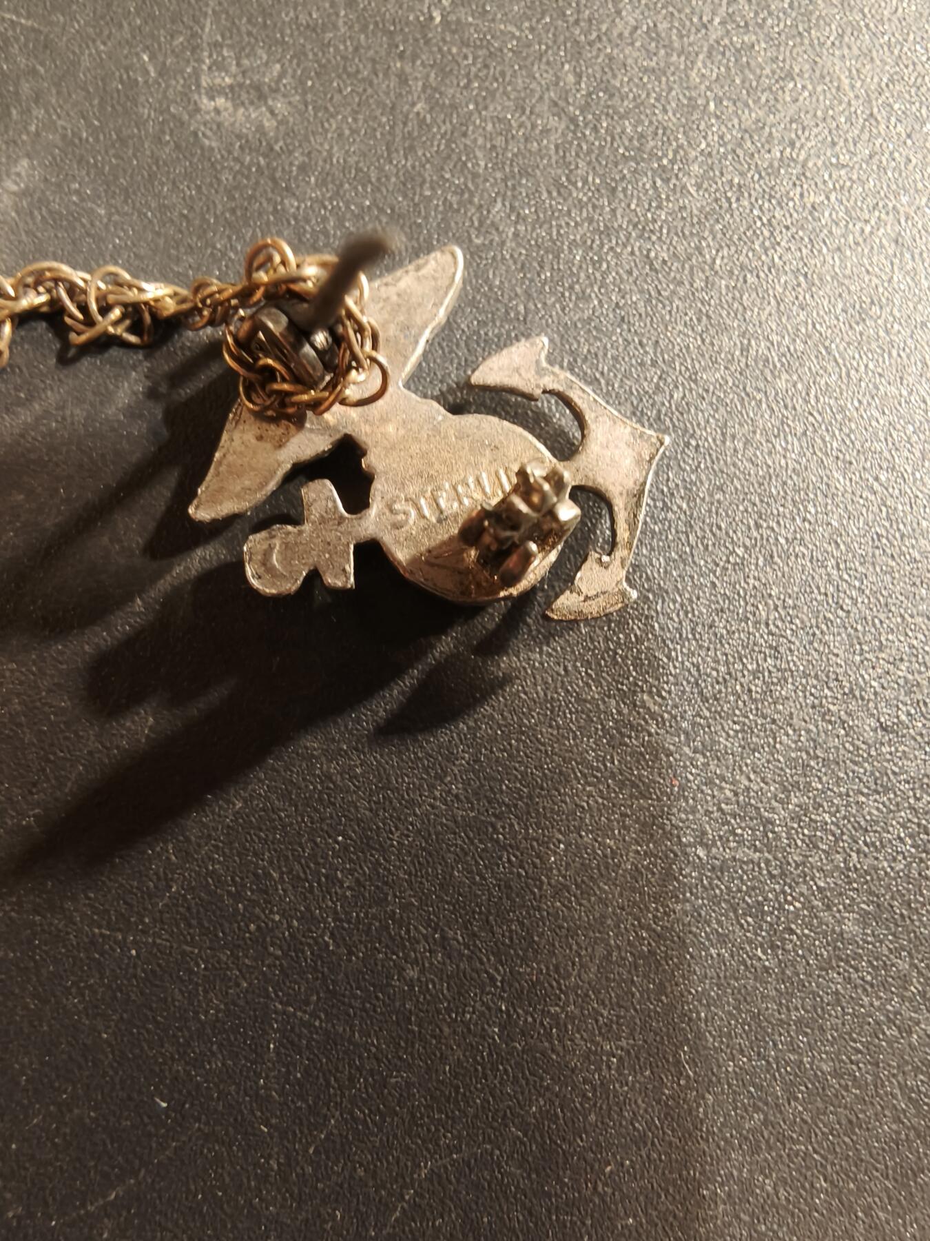 老王徽章第174期 美国海军陆战队链章    二战时期横针版   925银质珐琅   2.3g