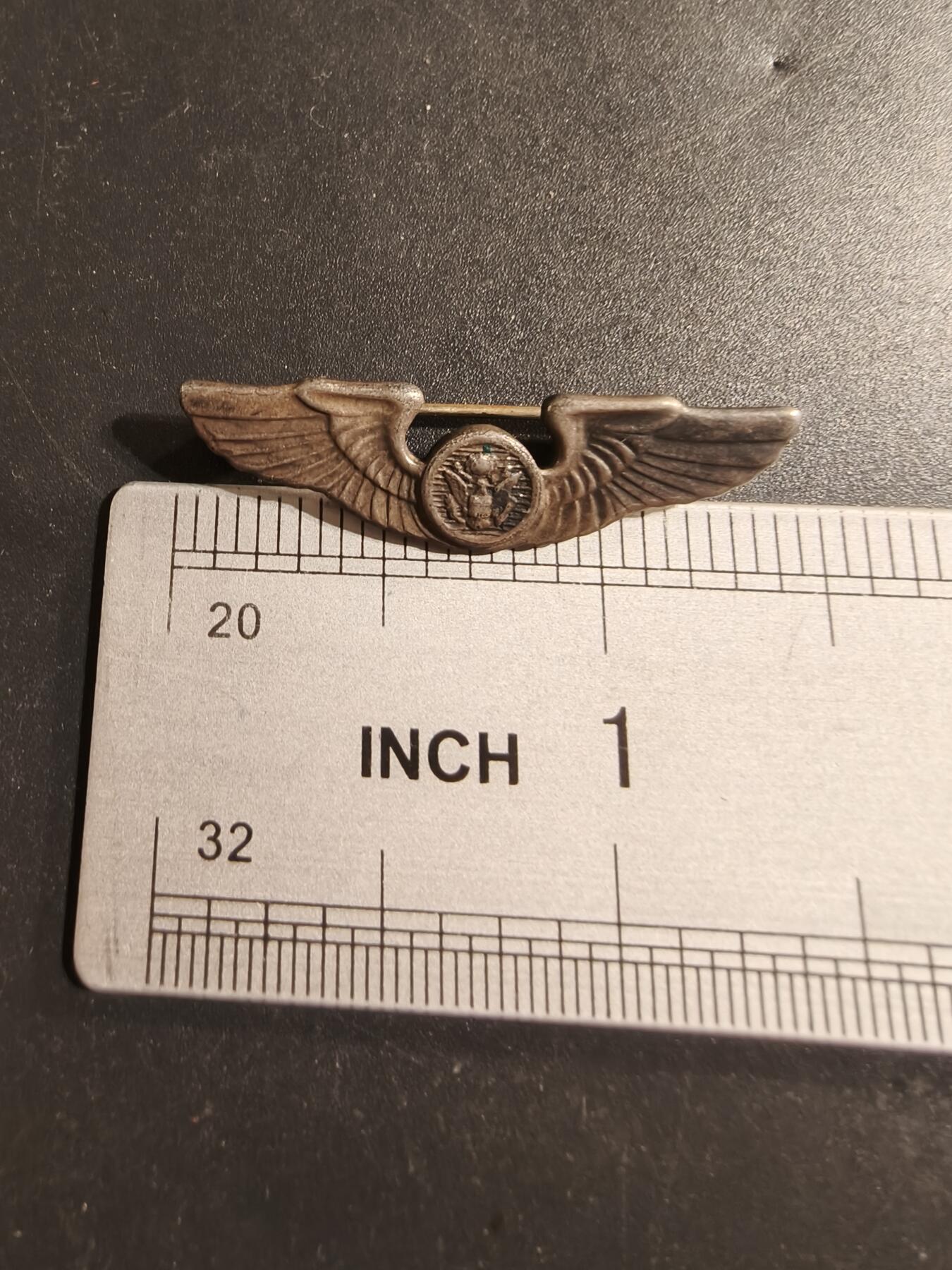 老王徽章第174期 美国二战陆军航空兵飞行员技能章    925银    二战时期横针版   1.5英寸