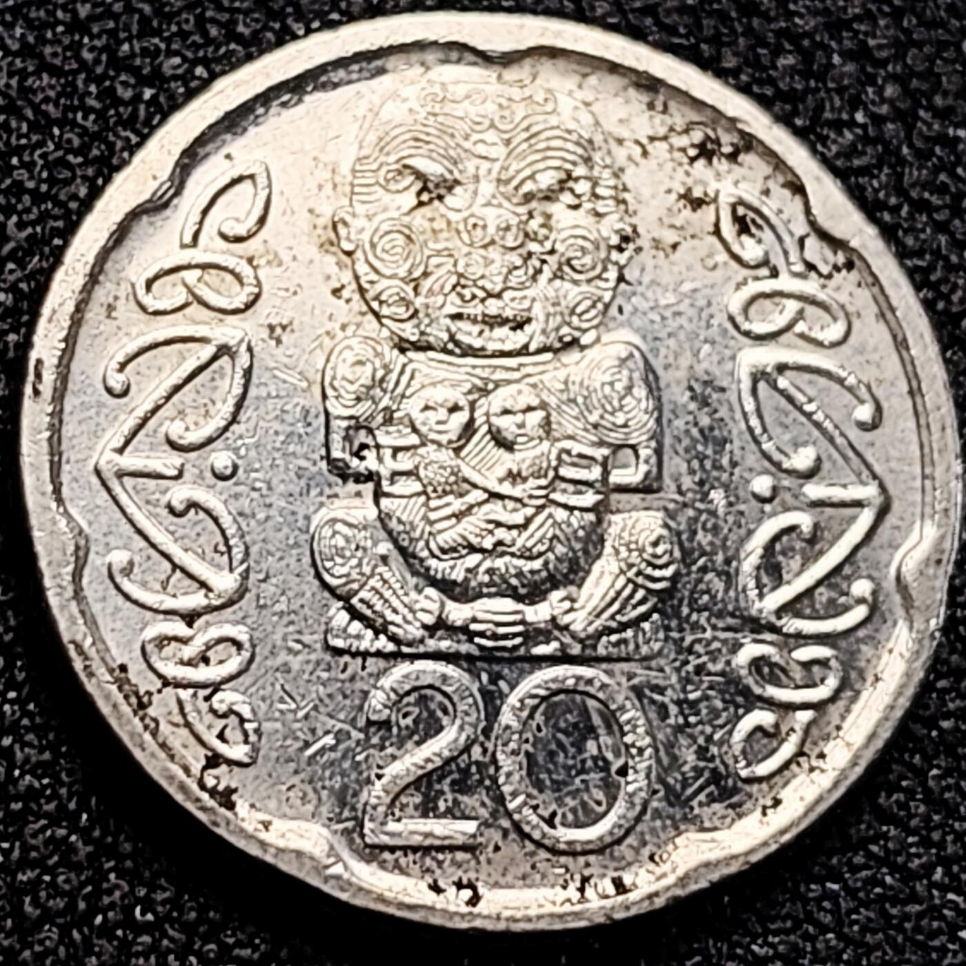 泉币菌-第162场- 新年第五场 精品福利场 毛利人图腾 新西兰20分硬币 直径21.5MM 