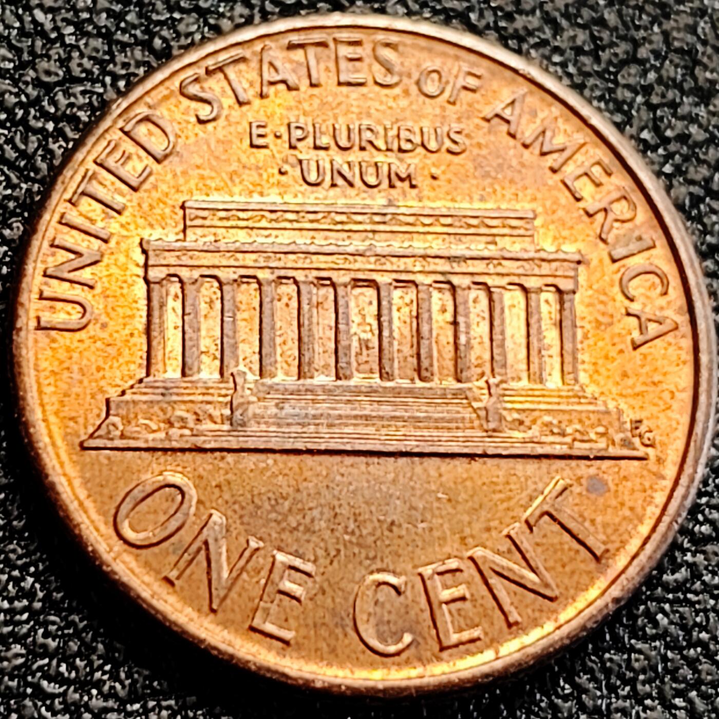 泉币菌-第163场-新年第六场 精品福利场 铜光美品 林肯 美国1美分铜币 19MM  林肯纪念堂 