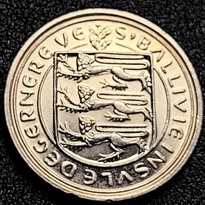 泉币菌-第162场- 新年第五场 精品福利场 - 原光极美 英属根西岛 1982年5便士 百合花 23.5mm 