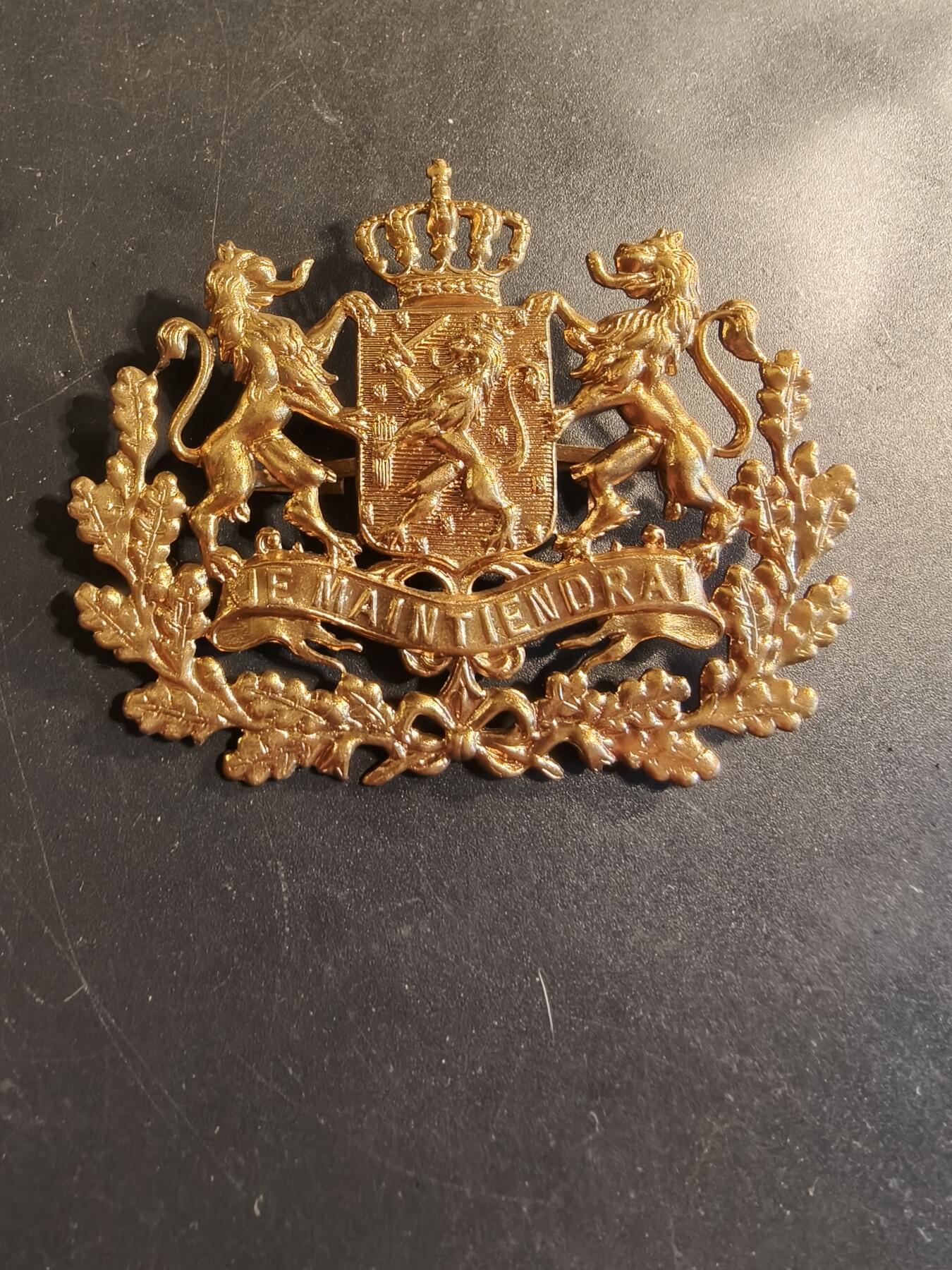 老王徽章第174期 荷兰近卫步兵团头盔帽徽   大尺寸   70mm