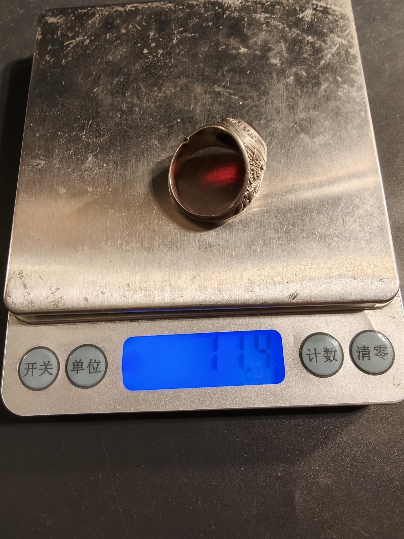 老王徽章第174期 美国二战海军戒指    925银    雕刻精美    11.4g