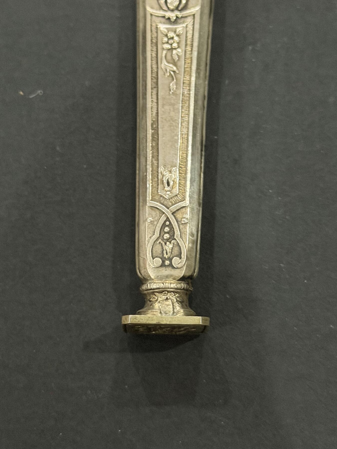 海外回流精品（欧美专场） 欧洲回流纯银火漆印章，9cm，16.8g。