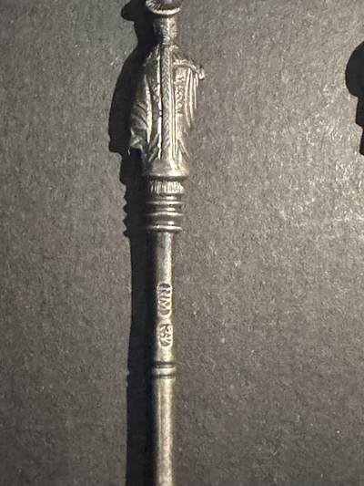 海外回流精品拍卖（五一专场） 欧洲回流清代纯银勺子、水果叉子三把，有款，12.2cm，27.7g。