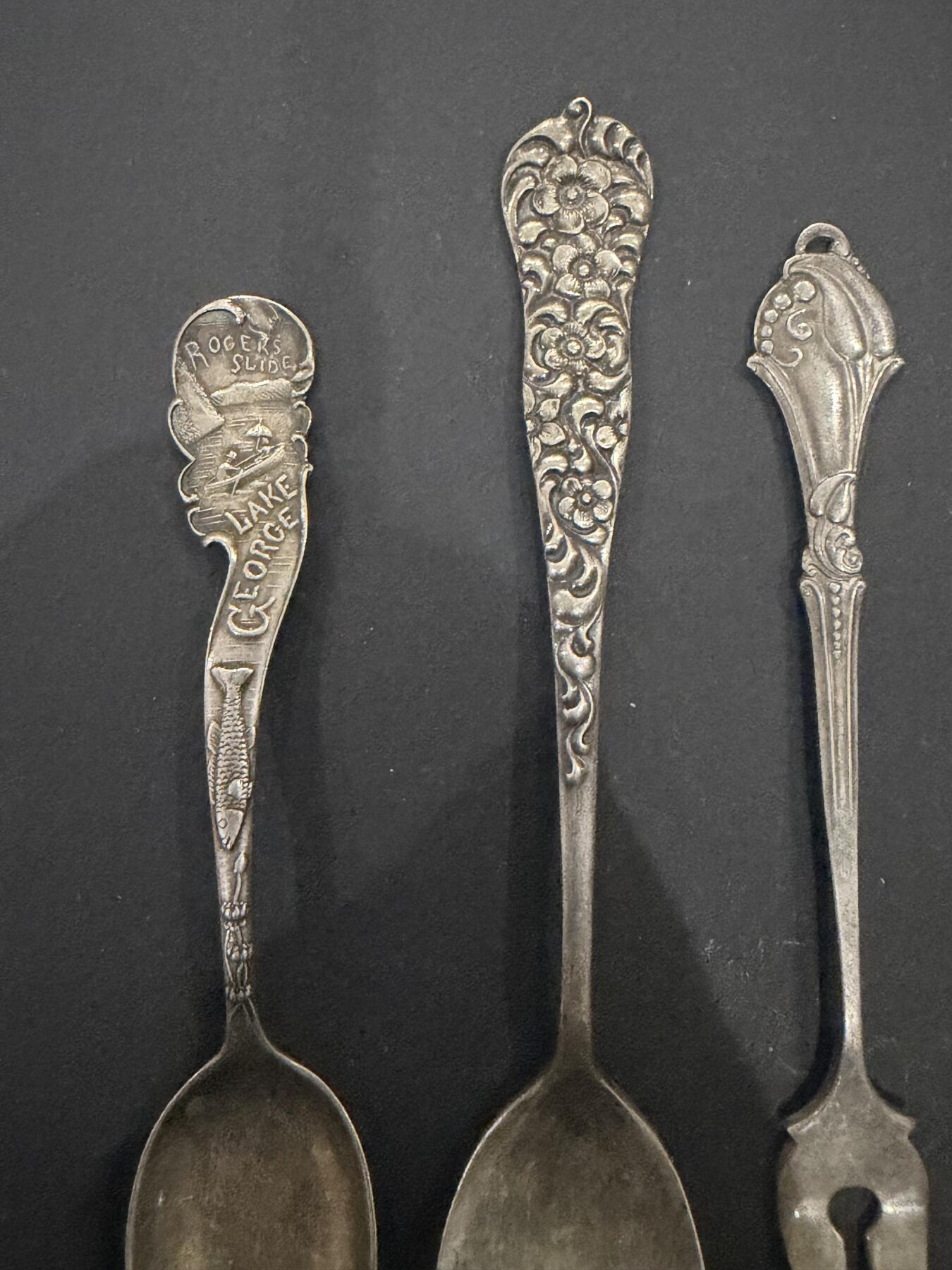 海外回流精品（欧美专场） 欧走回流纯银勺子叉子4把，58.6g。