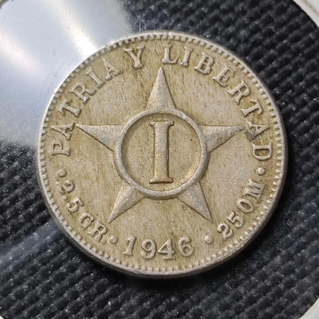 KK钱币收藏小铺  第386期  2月预留时间 周末发货  1946古巴1分镍币