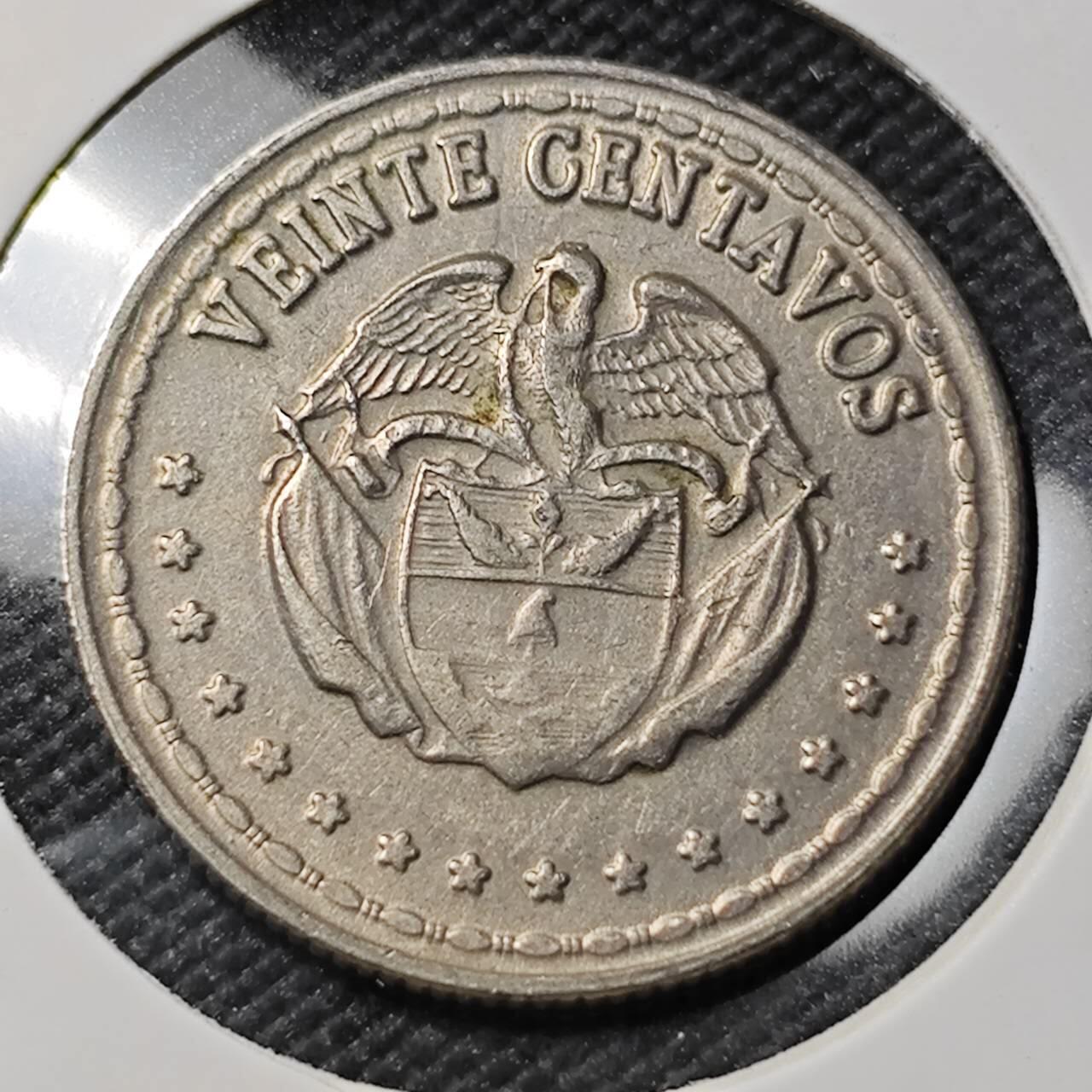 KK钱币收藏小铺  第386期  2月预留时间 周末发货  1959哥伦比亚20分