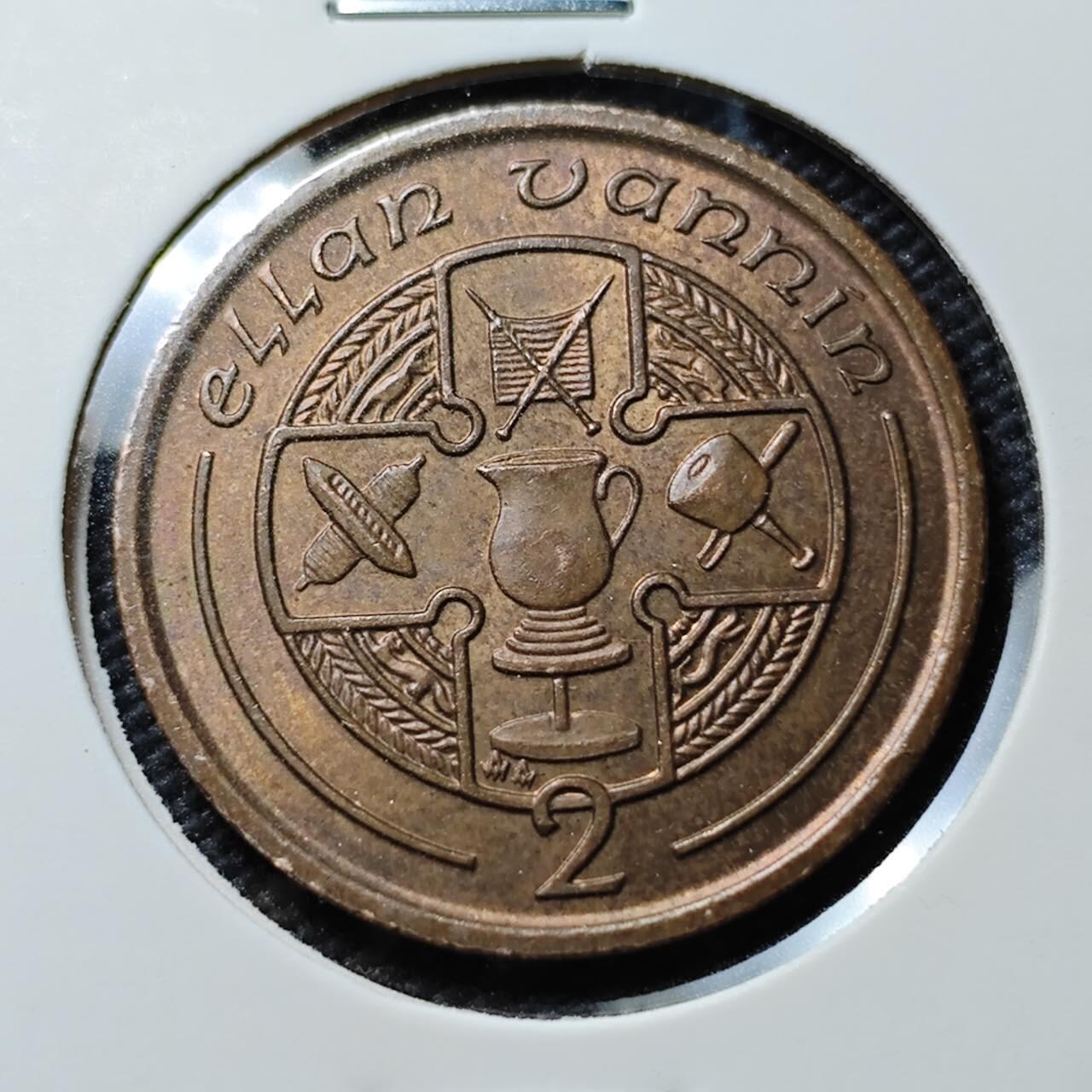 KK钱币收藏小铺  第386期  2月预留时间 周末发货  1993马恩岛2便士铜币