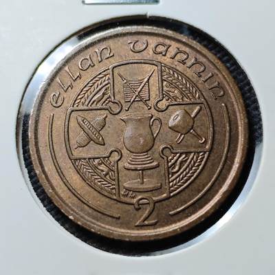 KK钱币收藏小铺  第386期  2月预留时间 周末发货 -  1993马恩岛2便士铜币