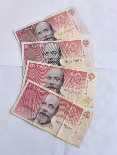 各国外币第107期 无佣金 - 爱沙尼亚10克朗8品左右  4张